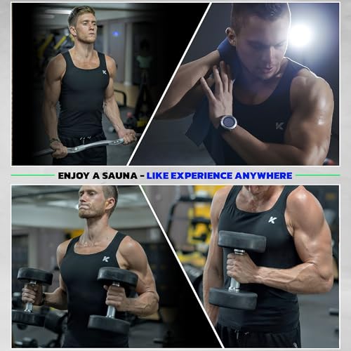 Men's Sauna Suit Compression Vest - Heat Trapping Pullover - Large-X-Large / Black