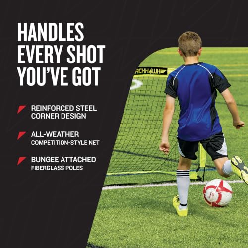 Portable Pop Up Soccer Goal for Youth & Adults - Blackhawk