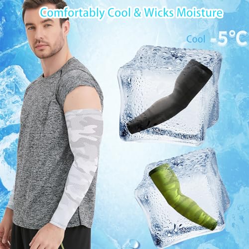 Men's Compression Arm Sleeves - UV Sun Protection for Sports