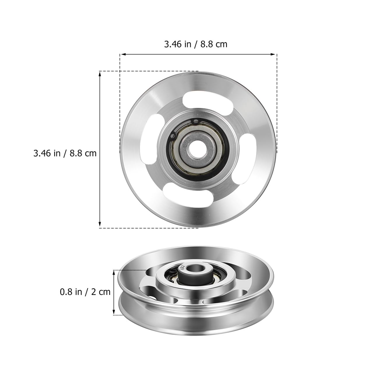 balacoo Gym Pulley Wheel Heavy Duty Aluminum Cable Pulley 3.46X4.72In Smooth Bearing System Exercise Machine Attachments Replacement for Home and Commercial Fitness Equipment