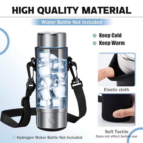 Neoprene Water Bottle Sleeve with Strap - 17oz Black