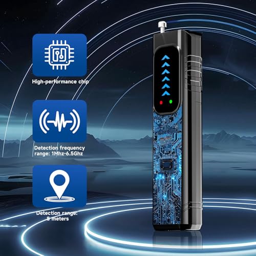 Hidden Camera Detectors,GPS Tracker Detector,Portable Anti-Spying and Bug Sweeper Device,Wireless Signal and RF Scanner,Hidden Camera Finder for Travel,Hotels,Home,Office,Car