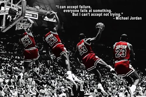 Michael Jordan Large Sports Poster - 24"x32" Unframed Canvas - Pattern D