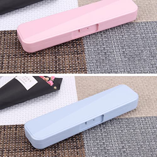 Portable Cutlery Case - Reusable Travel Utensil Storage, Blue & Pink, 20x5x2.8cm