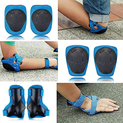 Toddler Knee Pads, Elbow Pads & Wrist Guards Set - Small Blue