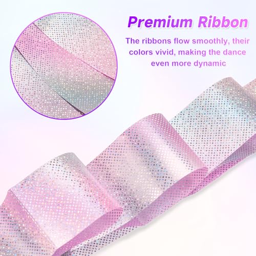 Dance Ribbon Set - 2 Colorful Streamers for Rhythmic Gymnastics & Ballet