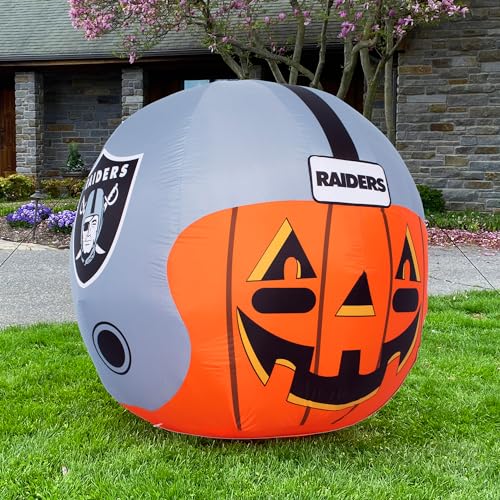4ft Inflatable Las Vegas Raiders Helmet with LED Lights - Halloween Decoration