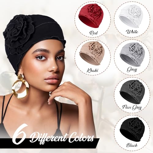 JenPen 6 Pack Cotton Chemo Headwear for Women Turban Beanie - Classic Color