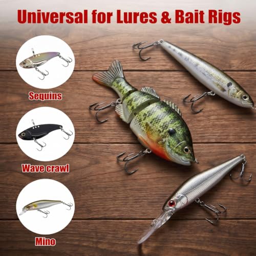 Yatrouys Black Treble Fishing Hooks Size 6 - 100pcs, High Carbon Steel, Super Sharp