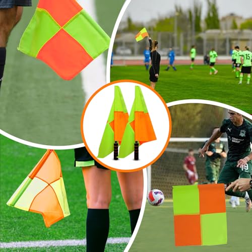 Complete Soccer Referee Kit - Flags, Cards, Whistle & Notebook - Yellow