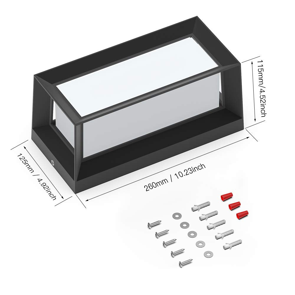 Sytmhoe Outdoor Wall Sconce Lights, 2Packs 24W 5000K Daylight White Aluminum Exterior Light Fixture Wall Mount Ip65 Waterproof, Led Porch Light for Garage Walkway Hallway Backyard Garden