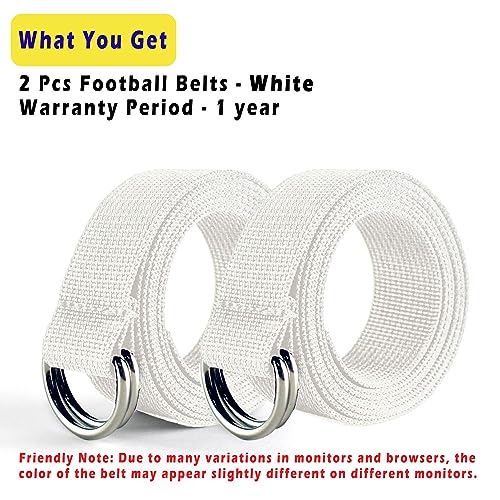 Web Football Belt with Two Stainless Steel D Rings 52' Pants for Men