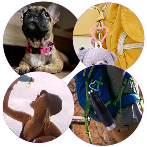 10 PCS Heart-Shaped Carabiner Clips - Colorful Keychain Accessories