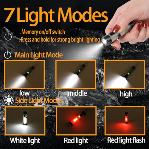 Rechargeable Keychain Flashlight 300 Lumen USB-C EDC Light with Pocket Clip