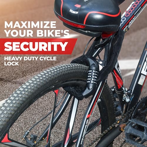Heavy Duty Bike Lock – 5-Digit Combination Chain & Cable Lock, 35.4"