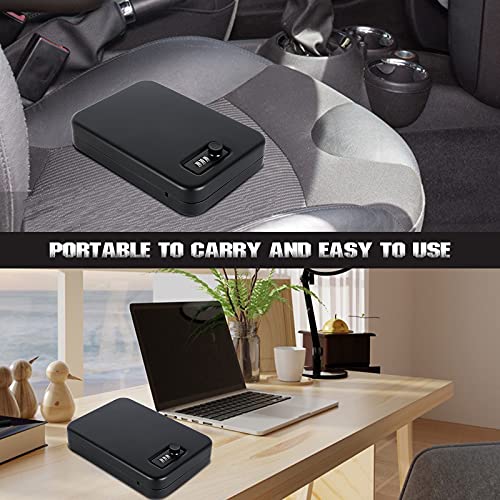 Portable Handgun Safe Lock Box with Mechanical Code Lock - 9.4" x 6.4" x 1.8"