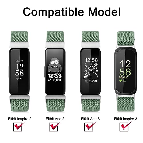 Adjustable Elastic Bands for Fitbit Inspire 3 - Green