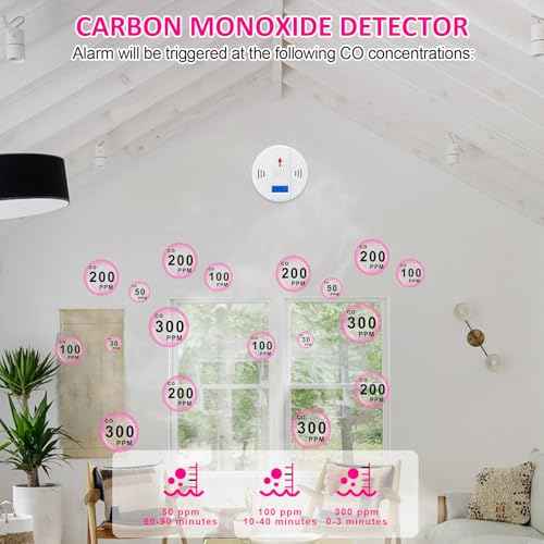 Carbon Monoxide Detectors, Battery Powered CO Alarm with LED Digital Display for Home,Depot £¨AA Battery not Included£©
