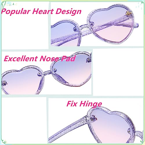 Kids Heart Shaped Sunglasses - Cute Beige Eyewear for Ages 3-10
