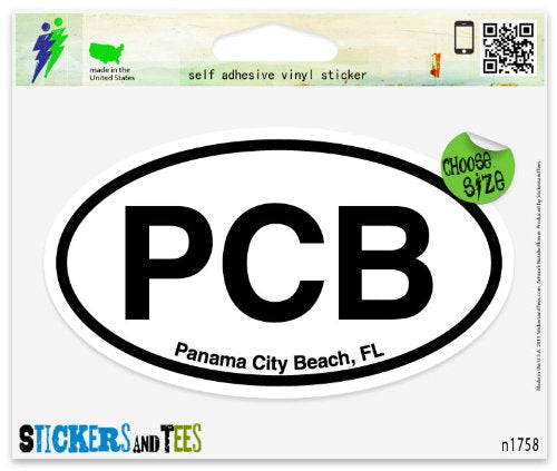 Panama City Beach Vinyl Car Bumper Sticker - 5" x 3"