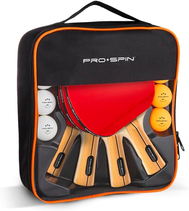 PRO-SPIN Ping Pong Paddles - High-Performance Table Tennis Racket Set with 3-Star Balls & Storage Case | Indoor & Outdoor Play