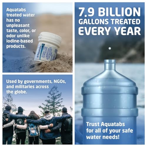 Water Purification Tablets - 397mg, 100 Pack for Camping & Emergencies