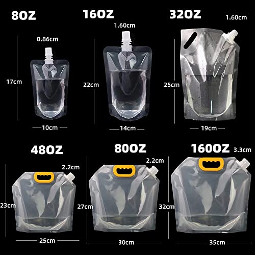 Collapsible 8OZ & 16OZ Reusable Water Carrier Bags - 5PCS Set