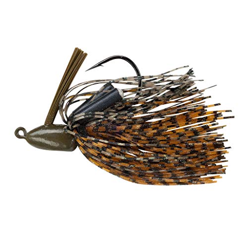 Boo Jig Bass Fishing Lure with Weed Guard - Watermelon Pumpkin 1/2 Oz