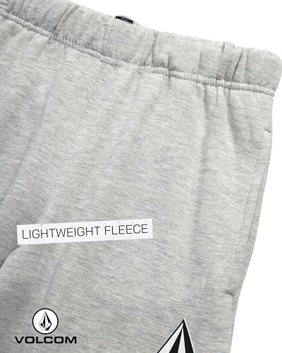 Volcom Boys Grey Heather Lightweight Fleece Joggers Size 10-12 with Pockets & Drawstring