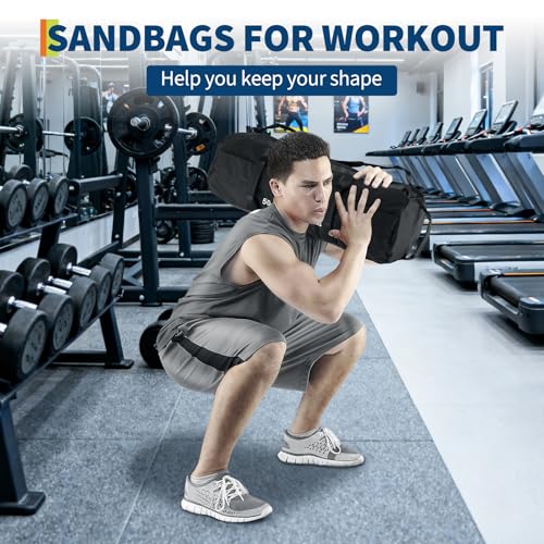 Adjustable Sandbag for Fitness Training - 5-125 LBS (3 PCS) - Black