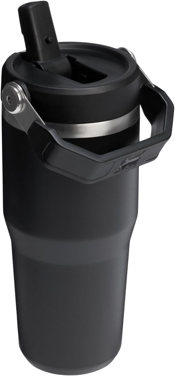 STANLEY IceFlow 2.0 Tumbler - 14 oz Insulated Stainless Steel Water Bottle | Leakproof Flip Straw & Handle | Black