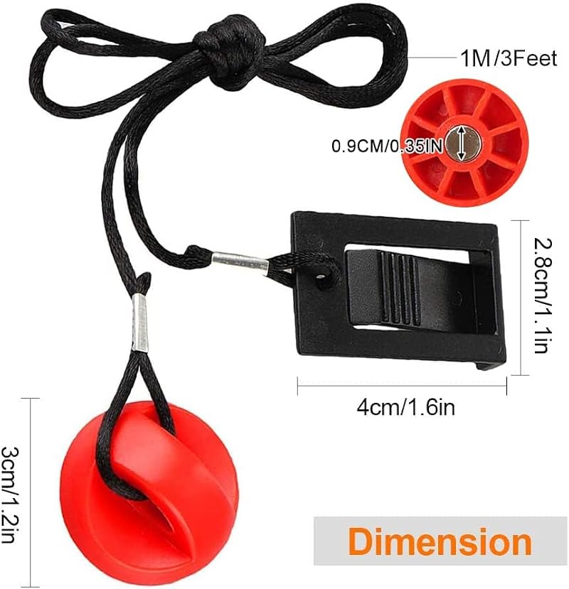 Treadmill Safety Key - Magnetic Replacement for NordicTrack, Proform, Weslo & More - Red