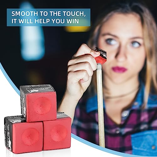 Low-Dust Billiard Cue Chalk - 12-Pack Dark Red