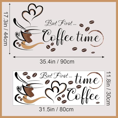 Kitchen Wall Stickers Coffee Bar Signs for Wall Decor, hanlongyu Coffee Cup Stickers Peel and Stick Art Decals for Cafe Shop Pub Office Home Decorations