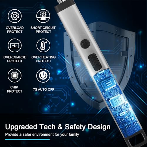 Rechargeable Electric Candle Lighter - Flexible Neck USB Arc Lighter - Silver
