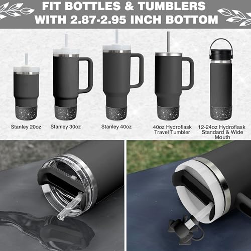 9-Piece Tumbler Accessory Set for 30/40 Oz Cups - Letter A Black