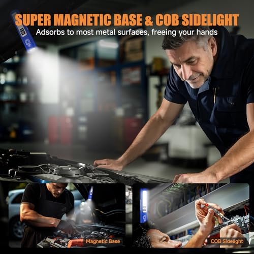 Rechargeable Tactical Flashlights High Lumens - Super Bright Small Powerful LED Magnetic USB C Flashlight, 8 Modes, Dual Button Waterproof Pocket Flash Light for Emergency, Car (2, Blue)