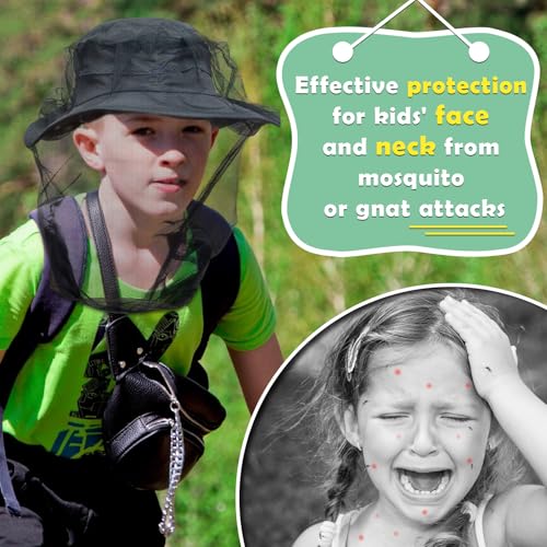 Kids Mosquito Head Net 2-Pack - Insect Protection for Ages 5-12