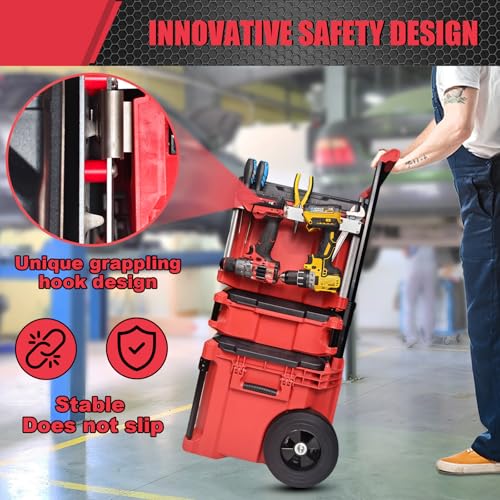 Power Drill Holder Fits for Milwaukee Packout Toolbox,Tape Measure Tool holder,Hanging Screwdrivers, Wrenches on The Side for Packout Toolbox Organizer