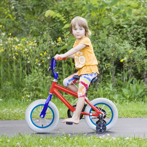 12 ½ x 2 ¼ Bike Tires & Tubes Set for Kids' Bicycles - White, Schrader Valve