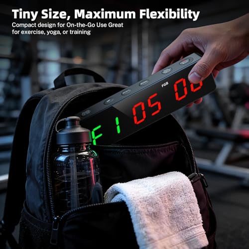 Portable Workout Timer with Strong Magnet - 7-Inch Black