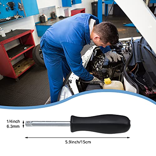 2 Pieces of 1/4 Inches Drive Spinner Handle Socket Driver Handle for Car Repair, Black