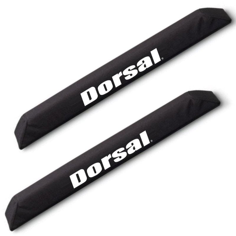 DORSAL Aero Roof Rack Pads for Factory and Wide Crossbars - Pack of 2 for Surfboards Kayaks Sups Snowboards Polyester 34" Inch Thule Yakima Style (Wide) Black