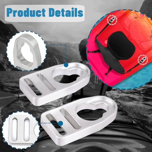 Kayak Seat Strap Replacement Buckle Clips 4pcs Aluminum, Silver – Fits Lifetime Emotion Style Seats