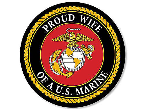 Proud Wife of a US Marine Sticker - 3 Inch Vinyl Decal