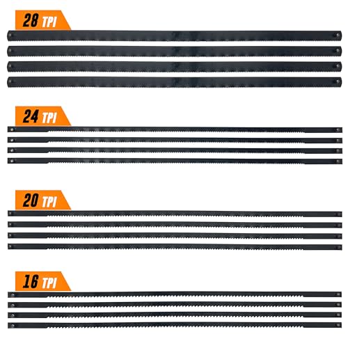 Mutt Tools Premium 6-1/2 inch Coping Saw Blades for Woodworking - Professional Grade Carbon Steel Replacement Blades - 16 Pack Set - Precision Cutting for DIY Projects