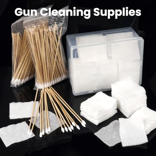 600 Pcs Gun Cleaning Supplies - 400 Patches & 200 Swabs