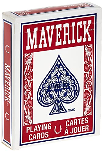 Maverick Poker Playing Cards - Plastic-Coated Poker Size Deck