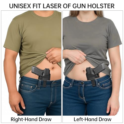 POYOLEE Black Right-Hand IWB Concealed Carry Gun Holster with Laser Light Fits Most Handguns