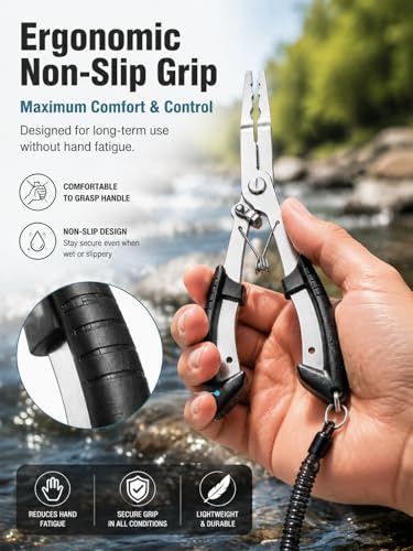 420 Stainless Steel Fishing Pliers with Line Cutter & Hook Remover